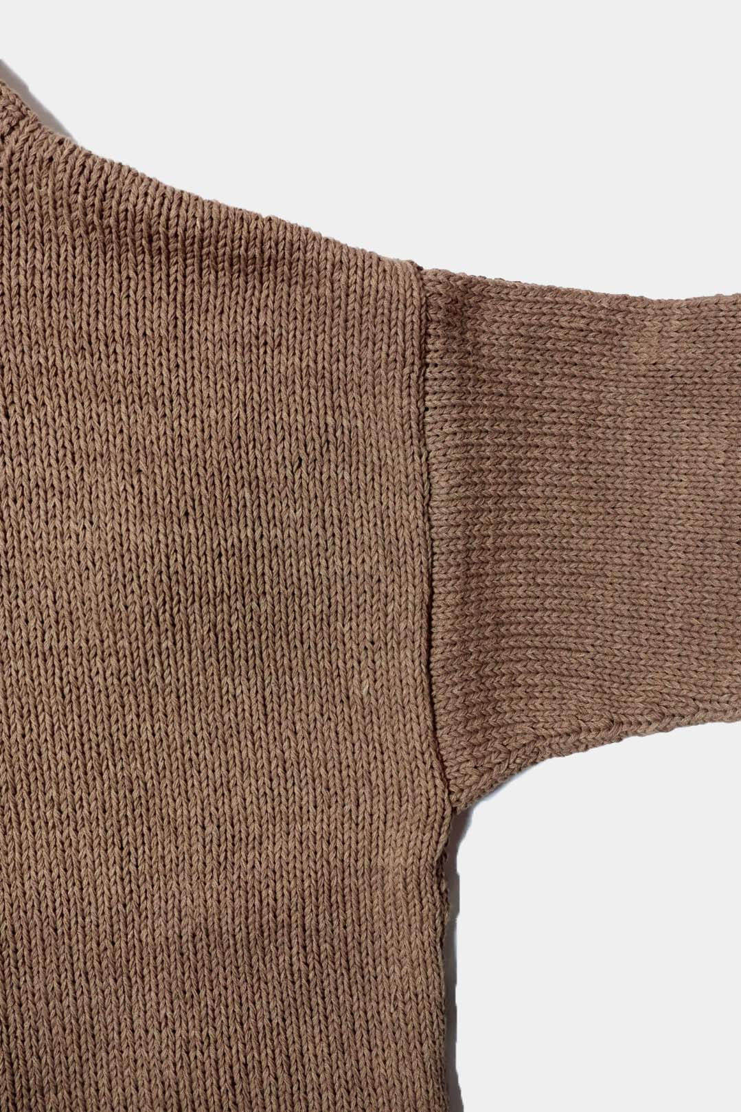 【Cale】 Cotton Hand Knit Pullover / Taupe