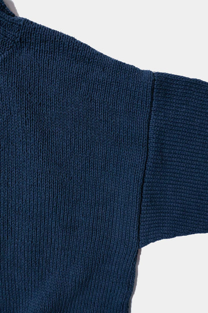【Cale】 Cotton Hand Knit Pullover / Navy