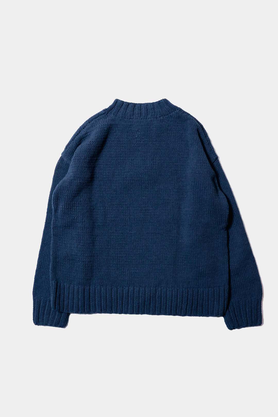 【Cale】 Cotton Hand Knit Pullover / Navy