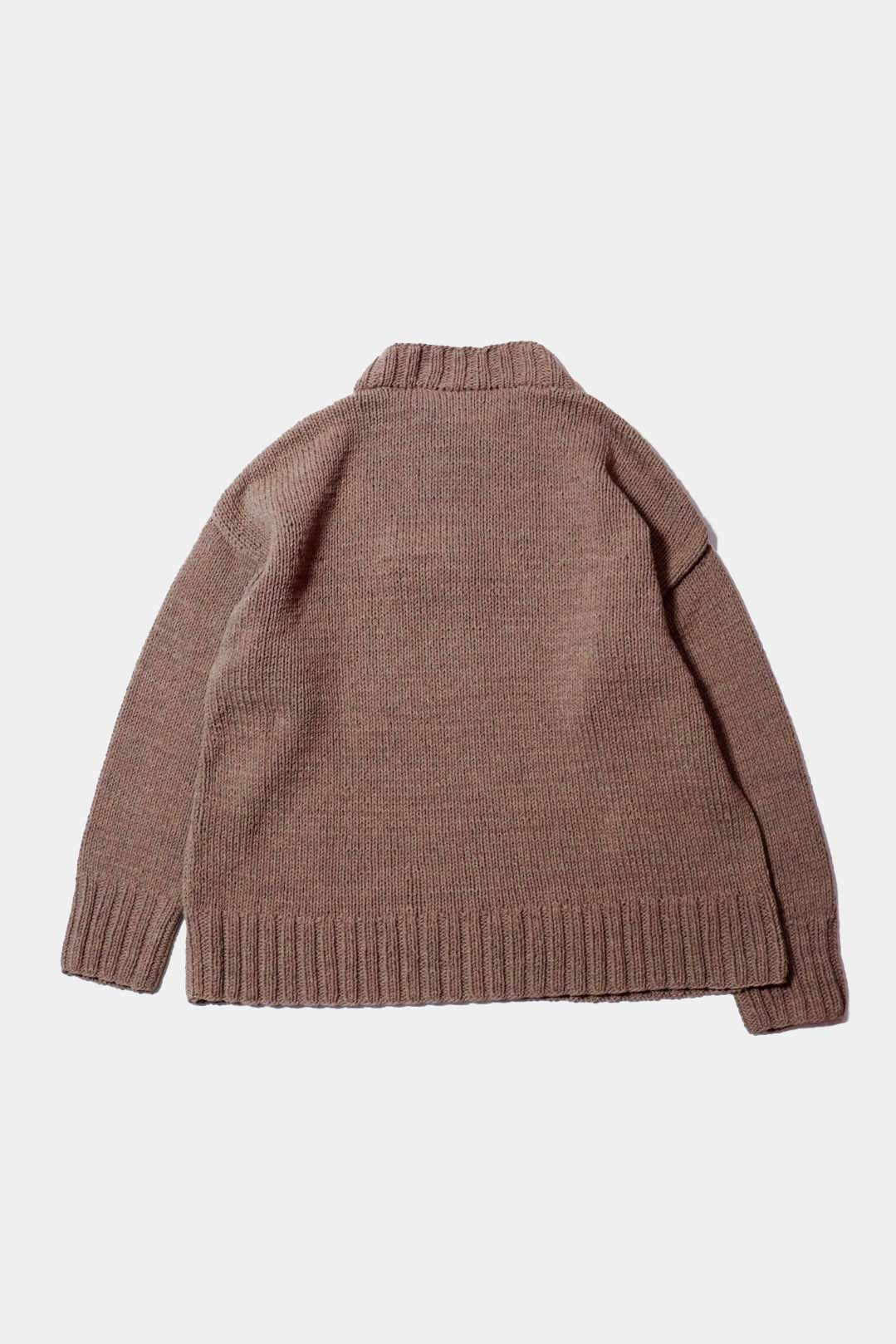 【Cale】 Cotton Hand Knit Pullover / Taupe