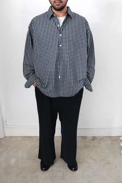 【KANEMASA PHIL. 】18G Waffle Pants / BLACK sulfur dye