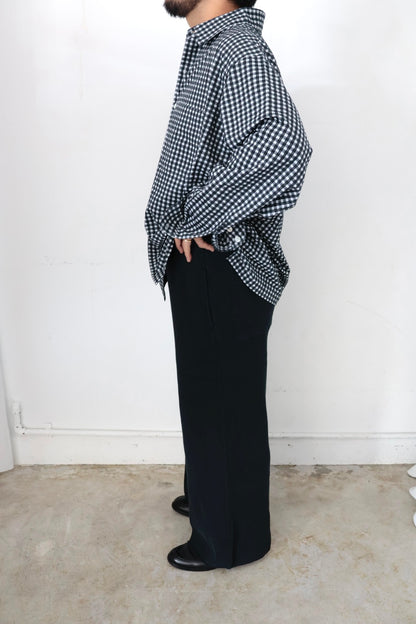 【KANEMASA PHIL.】36G Wool Check Balise Shirt  / BLACK WHITE