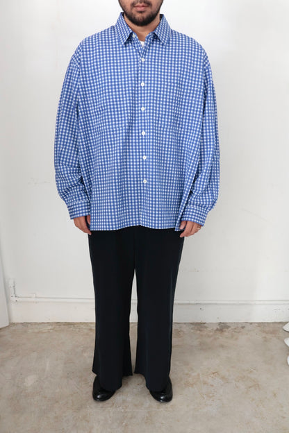 【KANEMASA PHIL.】36G Wool Check Balise Shirt  / BLUE WHITE