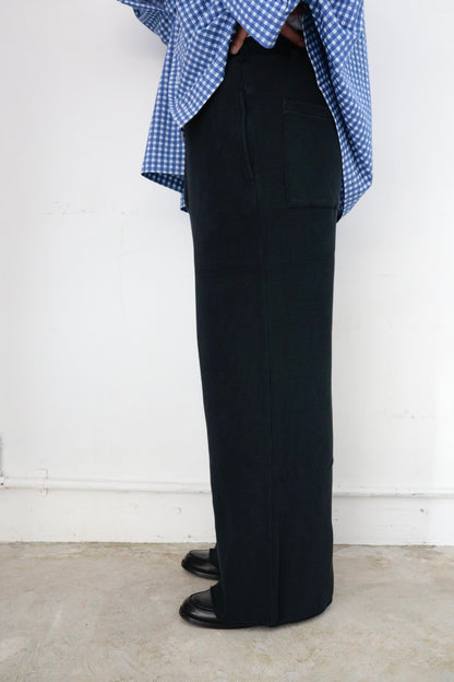 【KANEMASA PHIL. 】18G Waffle Pants / BLACK sulfur dye