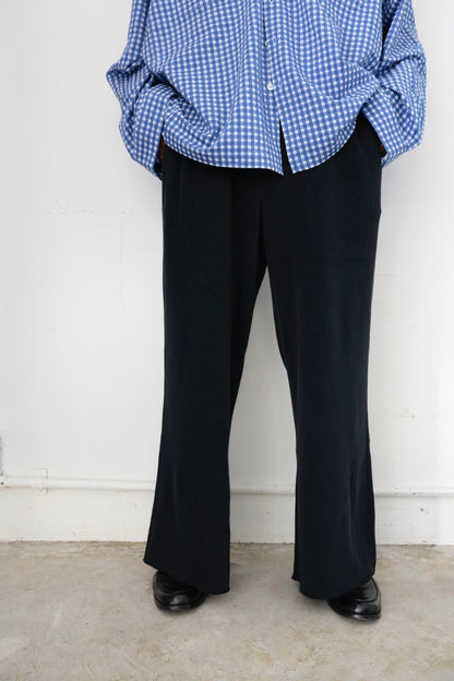 【KANEMASA PHIL. 】18G Waffle Pants / BLACK sulfur dye