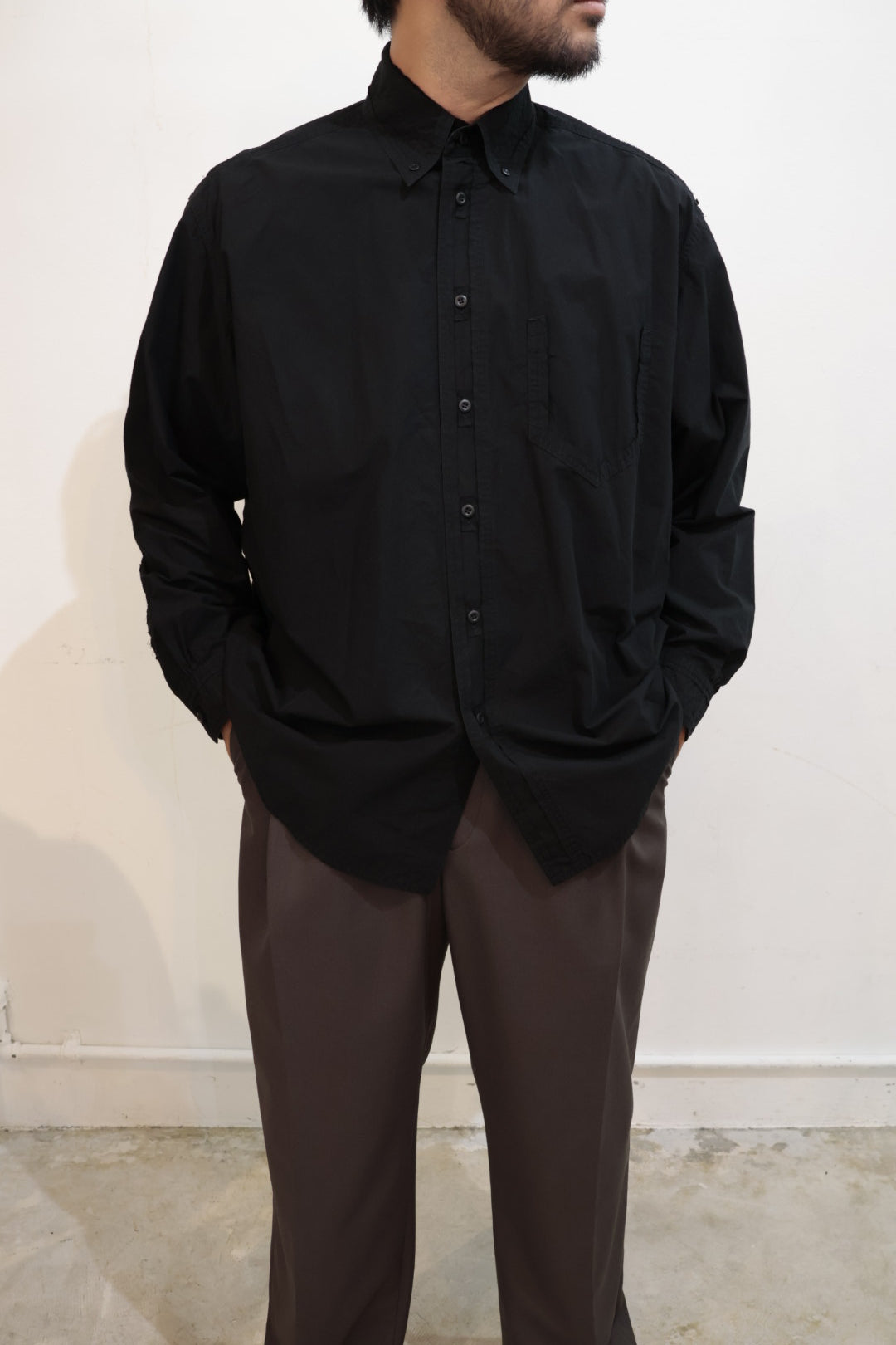 【i'm here:】" CUT OFF " SHIRT : / BLACK