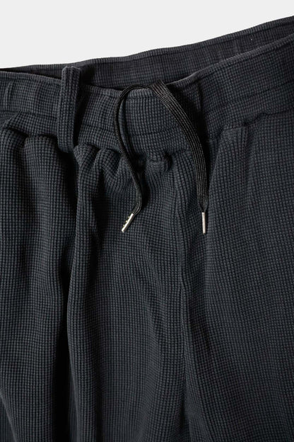 【KANEMASA PHIL. 】18G Waffle Pants / BLACK sulfur dye
