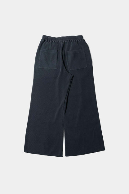 【KANEMASA PHIL. 】18G Waffle Pants / BLACK sulfur dye
