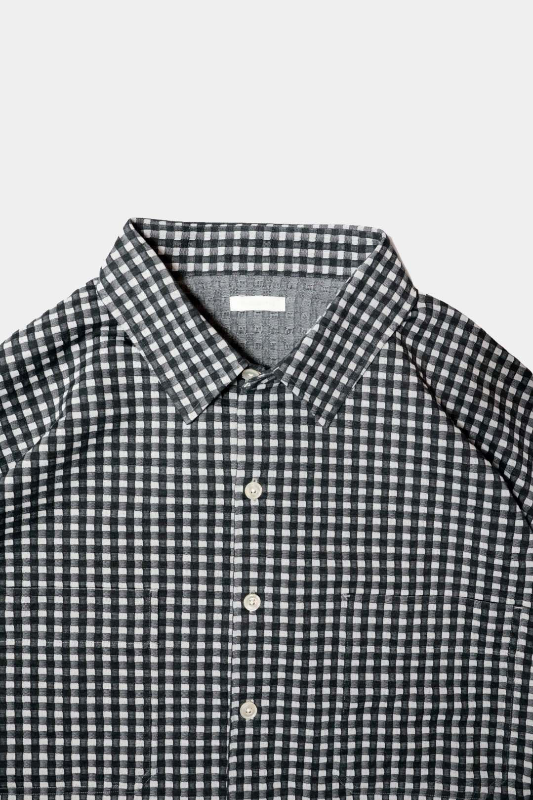 【KANEMASA PHIL.】36G Wool Check Balise Shirt / BLACK WHITE