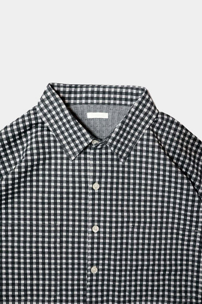 【KANEMASA PHIL.】36G Wool Check Balise Shirt / BLACK WHITE