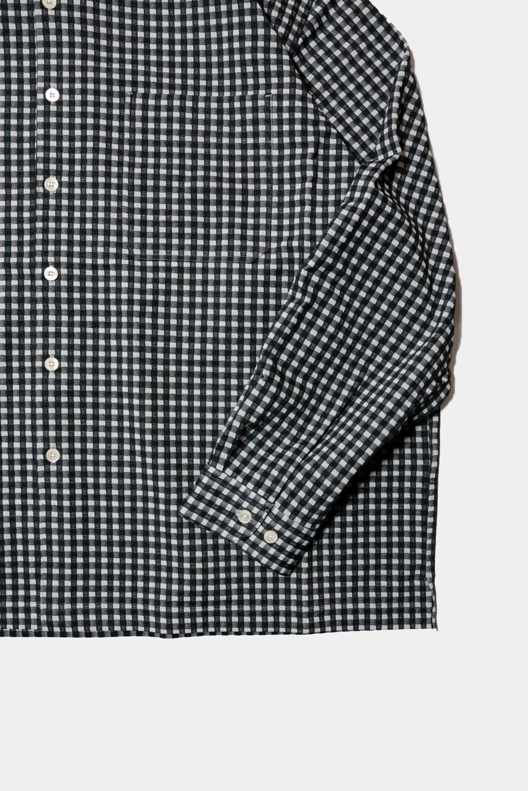 【KANEMASA PHIL.】36G Wool Check Balise Shirt / BLACK WHITE