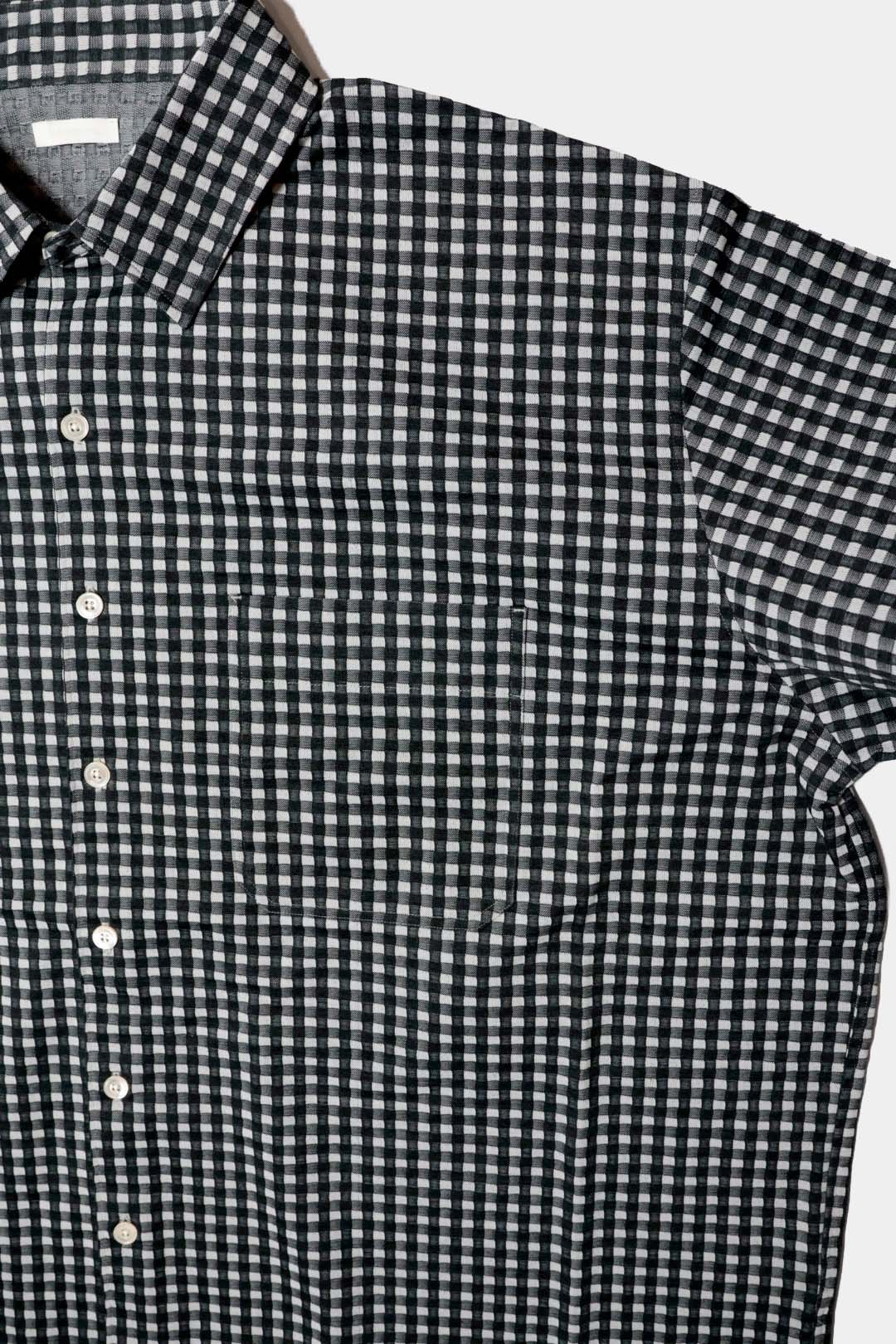 【KANEMASA PHIL.】36G Wool Check Balise Shirt / BLACK WHITE