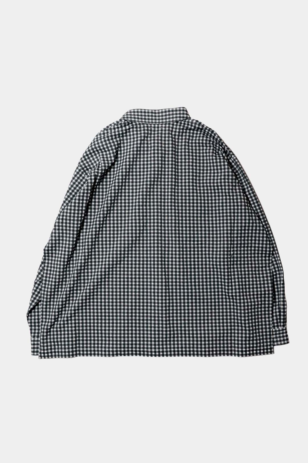 【KANEMASA PHIL.】36G Wool Check Balise Shirt / BLACK WHITE