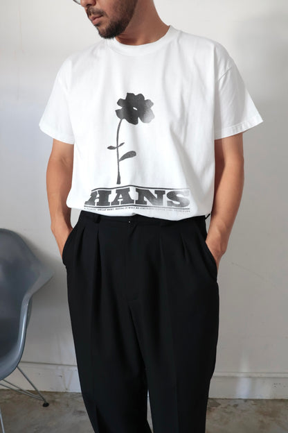 【HANS】FLOWER PRINT T-SHIRT / WHITE