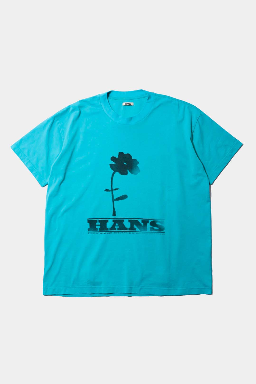 【HANS】FLOWER PRINT T-SHIRT / TURQUOISE