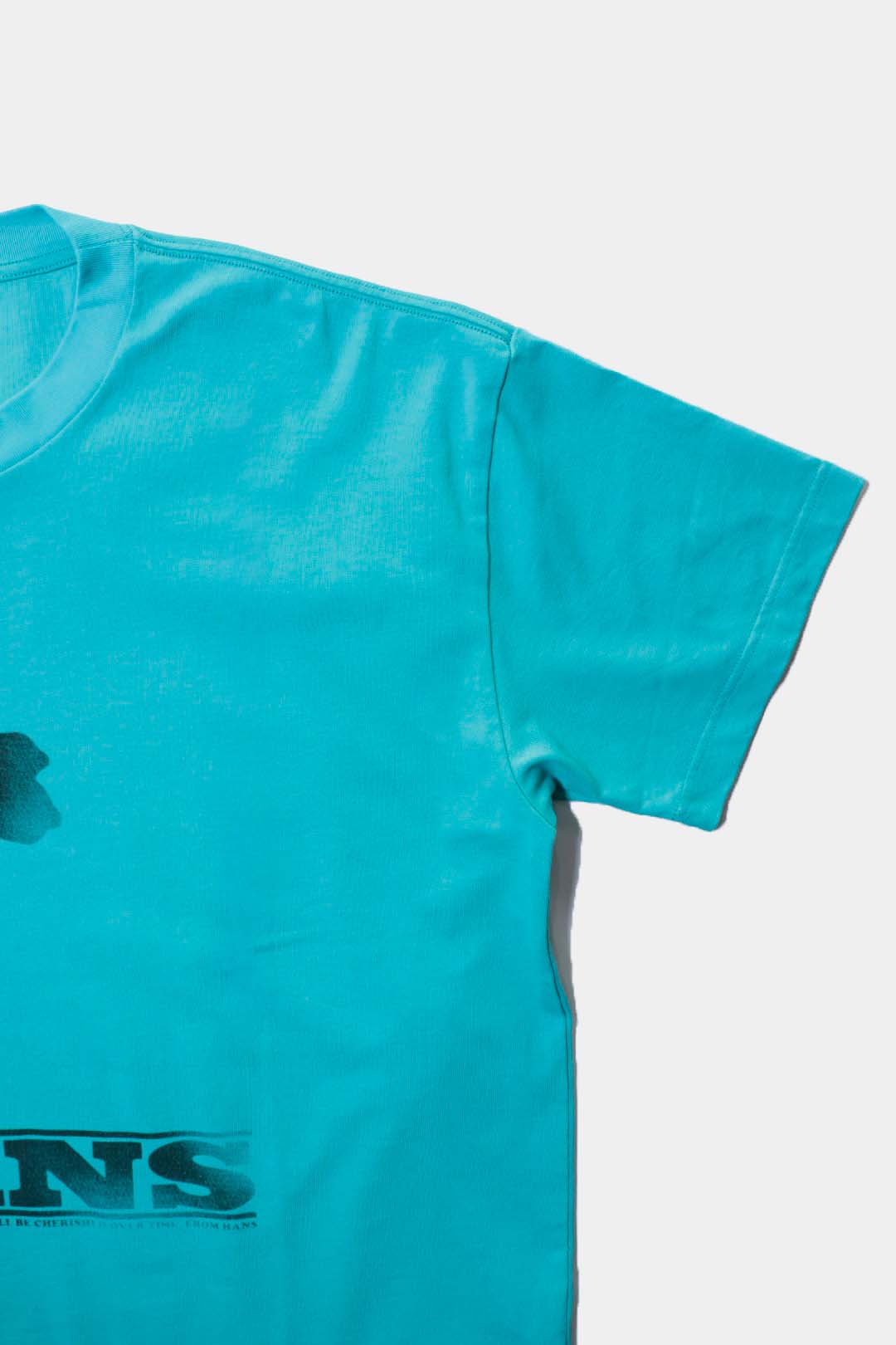 【HANS】FLOWER PRINT T-SHIRT / TURQUOISE