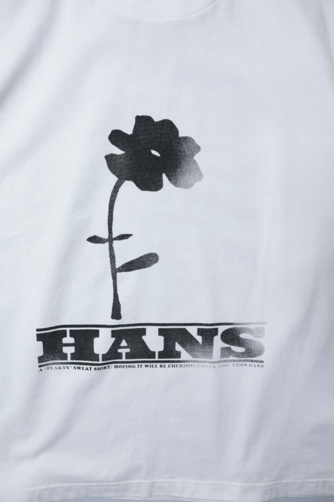 【HANS】FLOWER PRINT T-SHIRT / WHITE