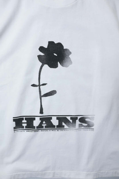 【HANS】FLOWER PRINT T-SHIRT / WHITE