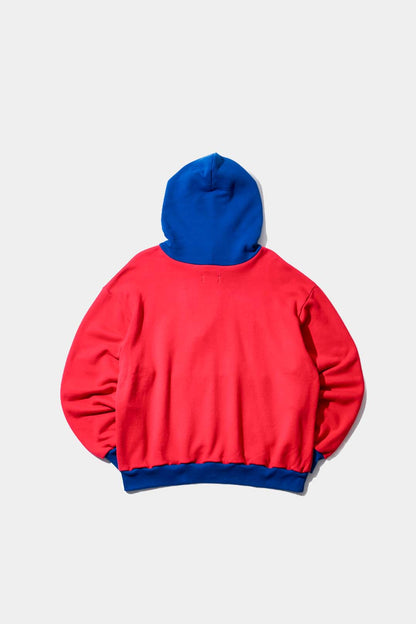 【KOOKY ZOO 】2TONE HOODIE / RED × BLUE