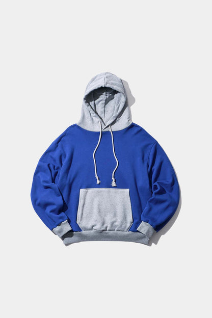 【KOOKY ZOO 】2TONE HOODIE / BLUE × GRAY