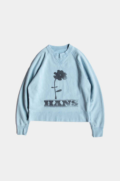 【HANS】FLOWER PRINT SWEAT / BLUE