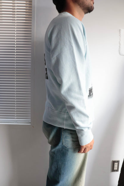 【HANS】FLOWER PRINT SWEAT / BLUE