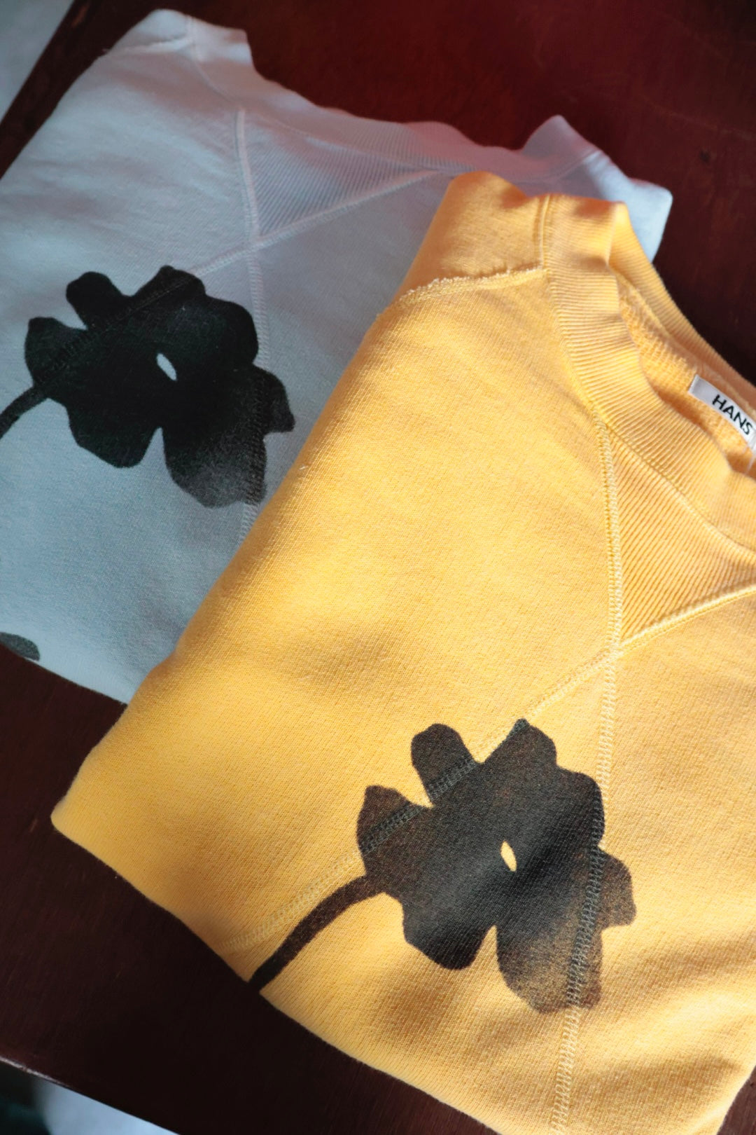【HANS】FLOWER PRINT SWEAT / BLUE