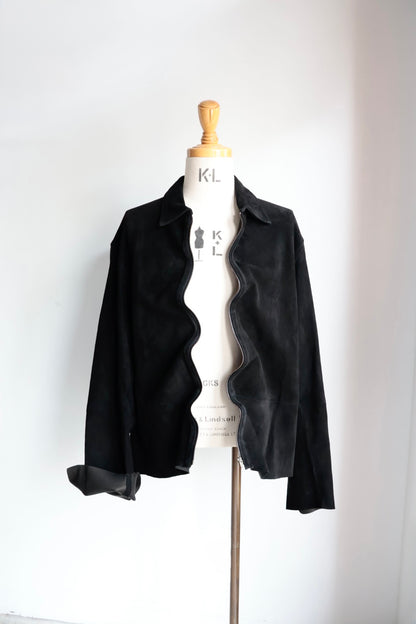 [barbell object] Leather jacket / black