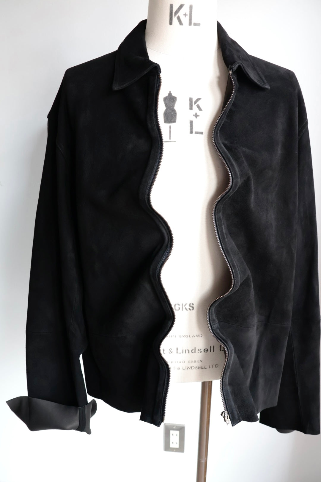 [barbell object] Leather jacket / black