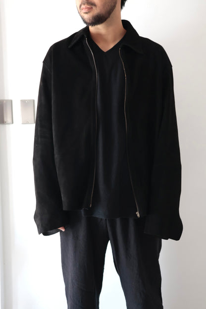 [barbell object] Leather jacket / black