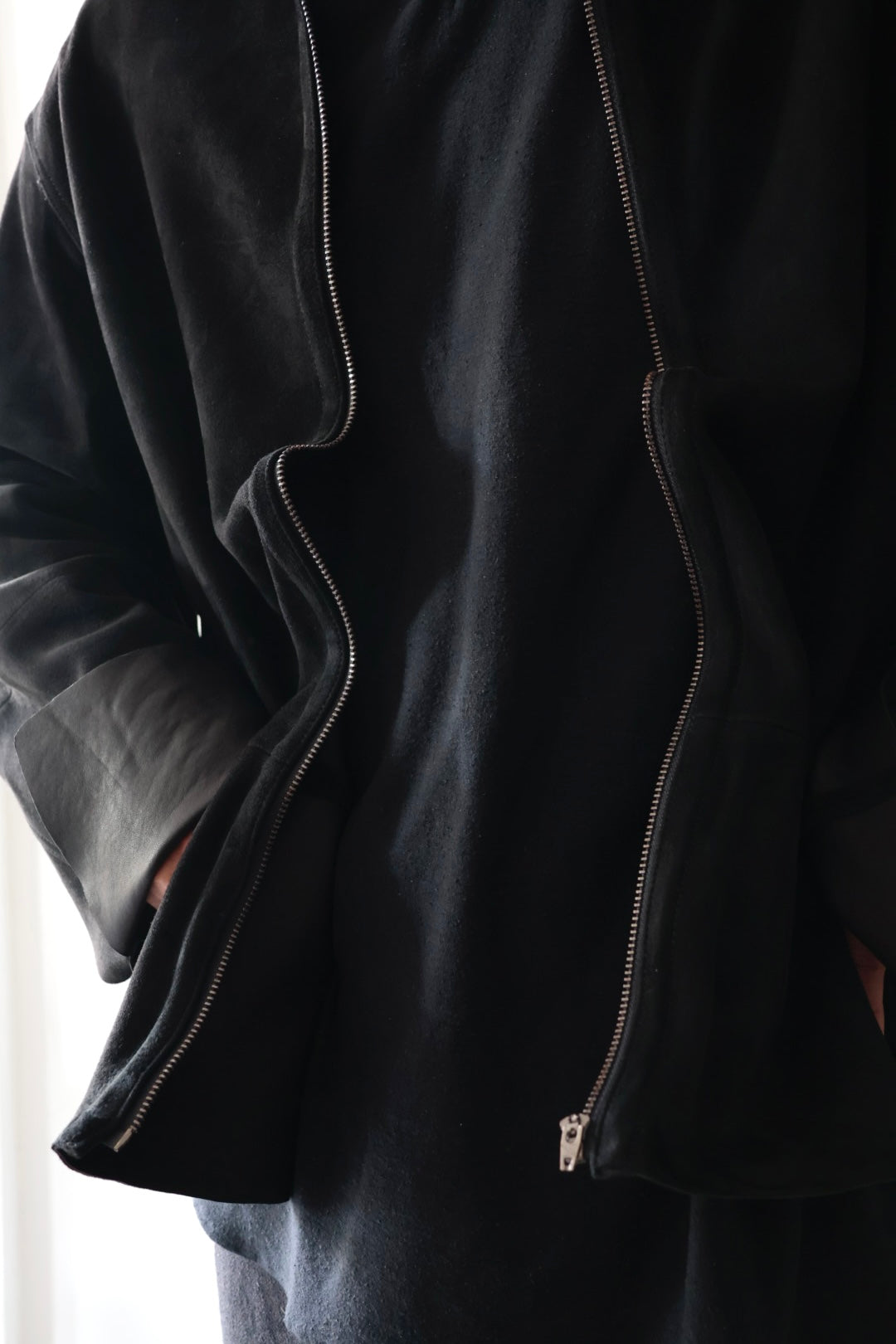 [barbell object] Leather jacket / black