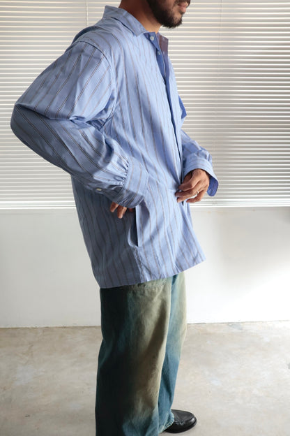 【Urig】STRIPE SIDE HIDE POCKET SHIRT LS