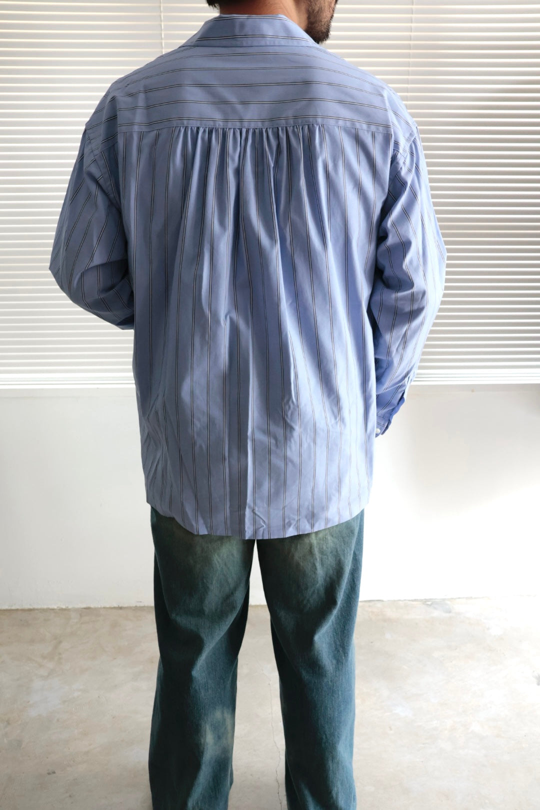 【Urig】STRIPE SIDE HIDE POCKET SHIRT LS