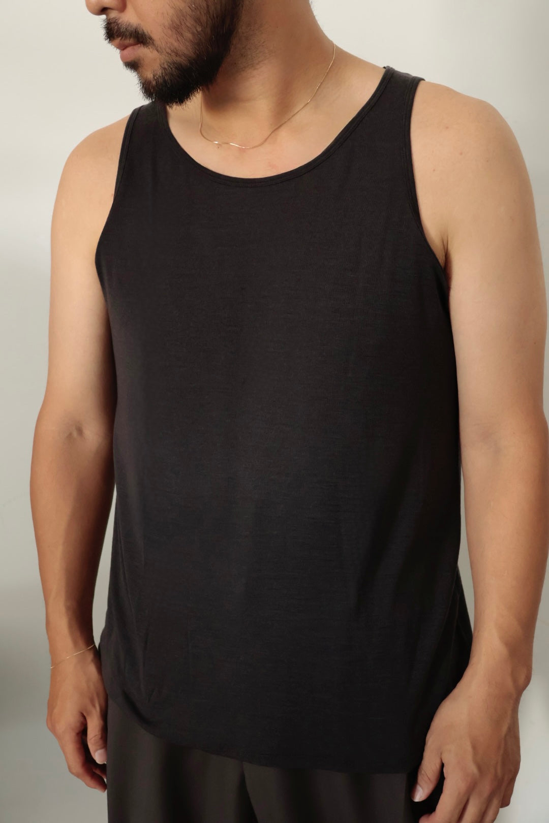 【KANEMASA PHIL.】18G Wool Pack Tank / BLACK