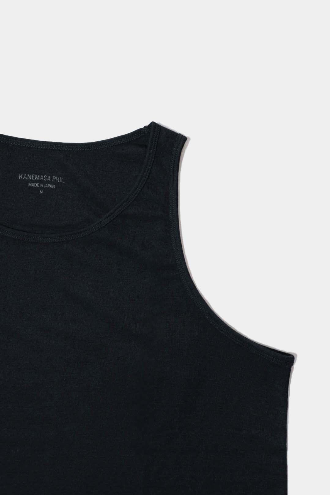 【KANEMASA PHIL.】18G Wool Pack Tank / BLACK