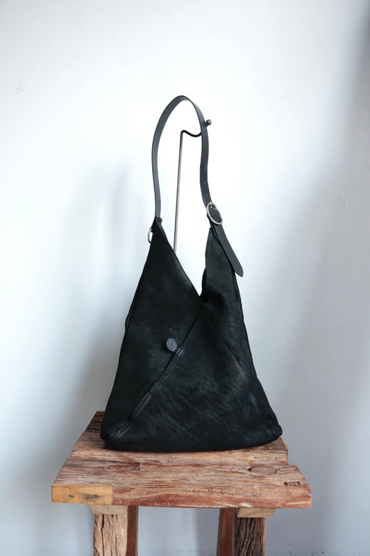 【Post Production】Hobo Bag / Horse Nuback / Black