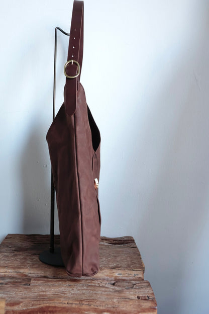 【Post Production】Hobo Bag / Horse Nubuck / Brown
