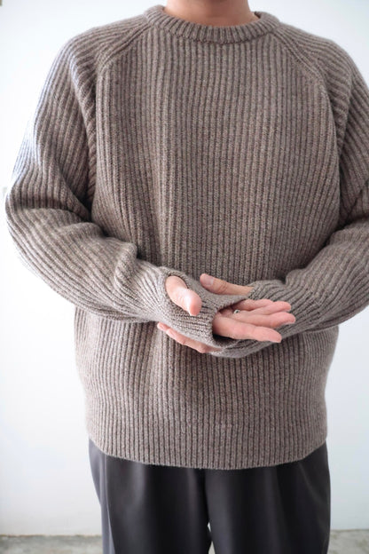 【Urig】5G KNIT CREW NECK PO / ETOUPE