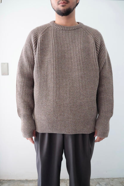 【Urig】5G KNIT CREW NECK PO / ETOUPE