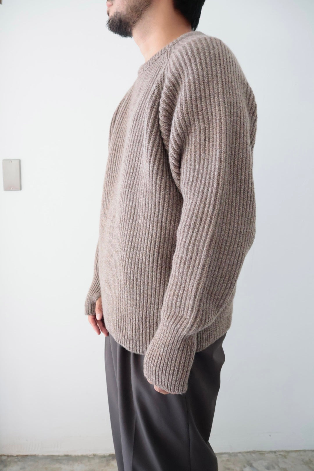 【Urig】5G KNIT CREW NECK PO / ETOUPE