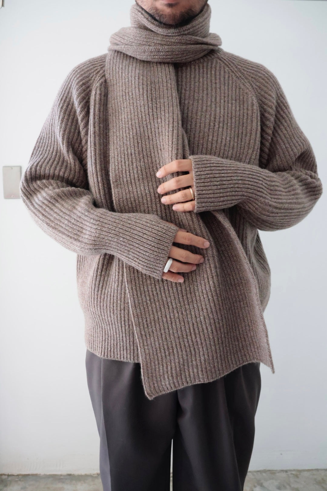 【Urig】5G KNIT CREW NECK PO / ETOUPE
