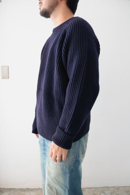 【Urig】5G KNIT CREW NECK PO / NAVY