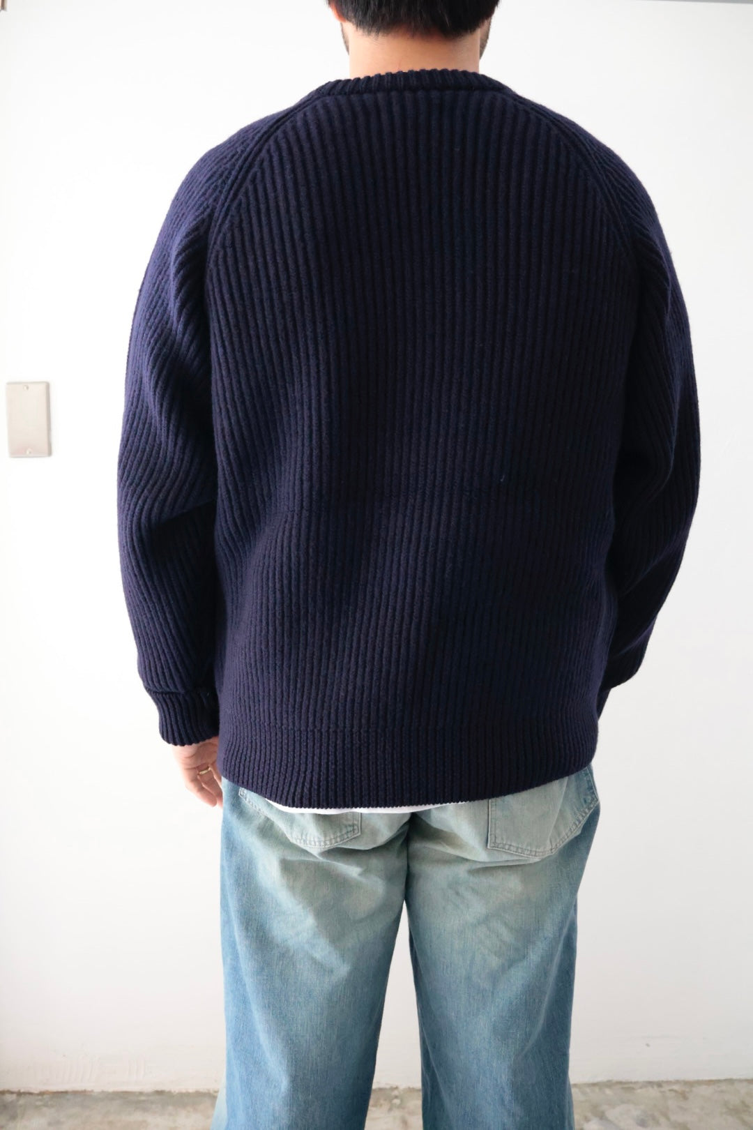 【Urig】5G KNIT CREW NECK PO / NAVY