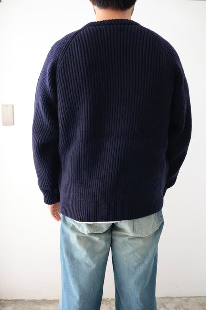 【Urig】5G KNIT CREW NECK PO / NAVY