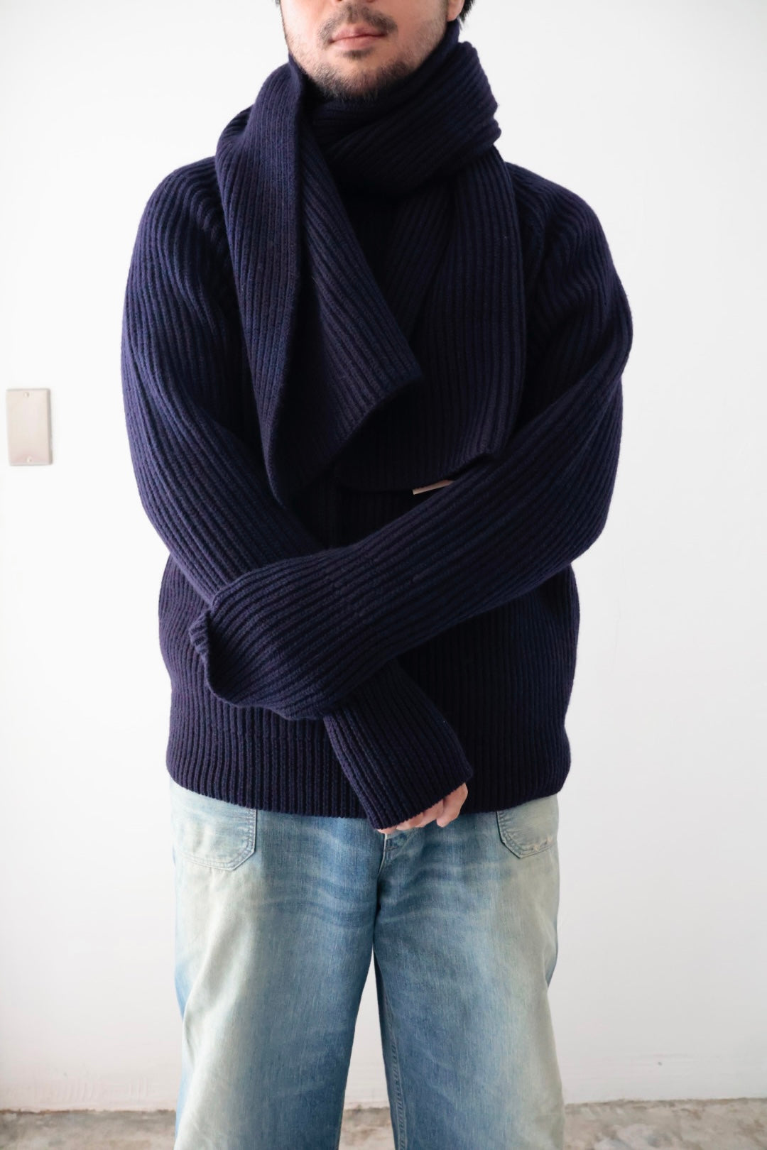 【Urig】5G KNIT MUFFLER / Etoupe , Navy