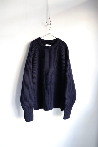【Urig】5G KNIT CREW NECK PO / NAVY