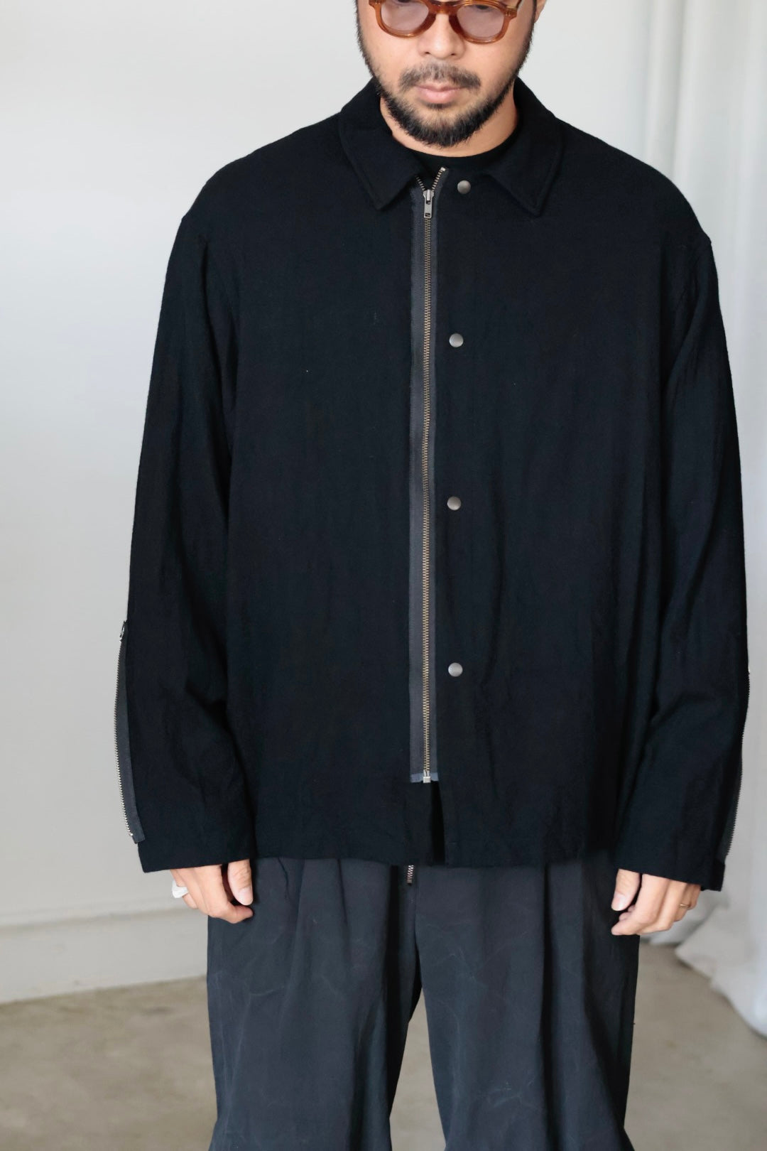 【barbell object】zipper bl / black