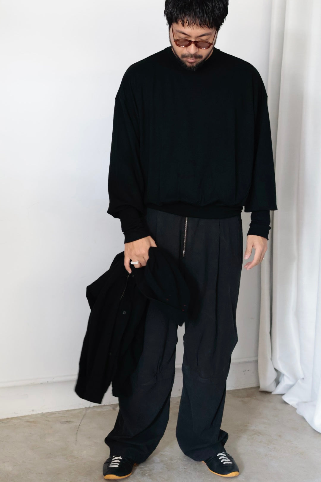 【barbell object】 wool bo top / black