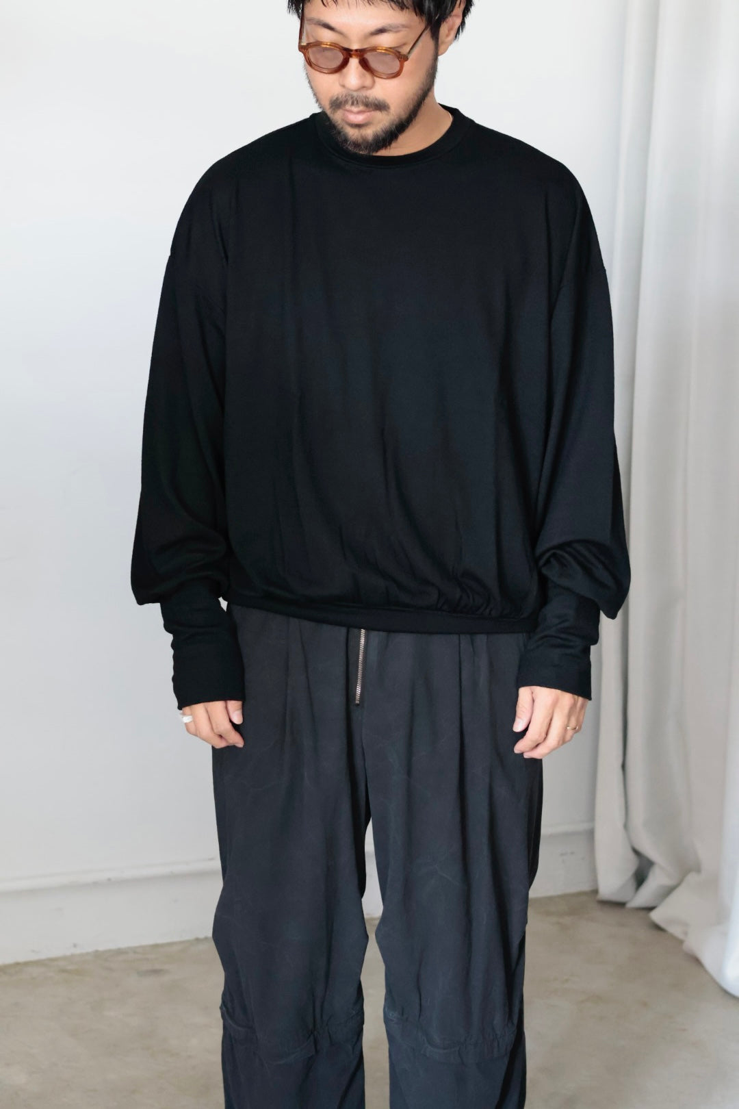 【barbell object】 wool bo top / black