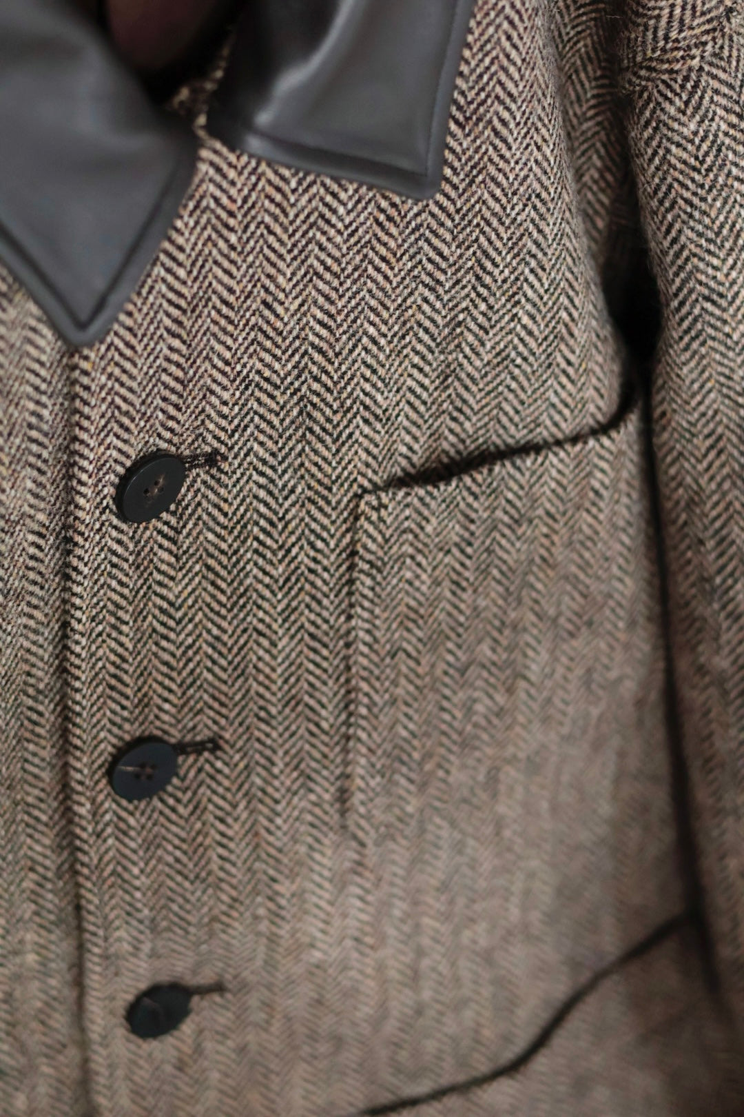 【Cale】Wool Herringbone Coat
